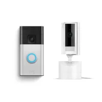 Ring  Battery Doorbell with Ring Pan-Tilt Indoor Cam (White)