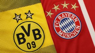 Badges of Bundesliga football teams Borussia Dortmund and Bayern Munich