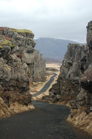 The mid-Atlantic Ridge in Iceland.