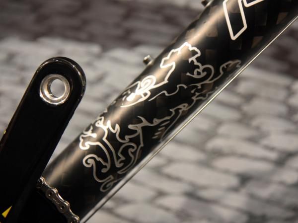A big Flemish lion adorns the down tube on Ridley's new graphics package.