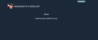 Wishlist not loading in Steam