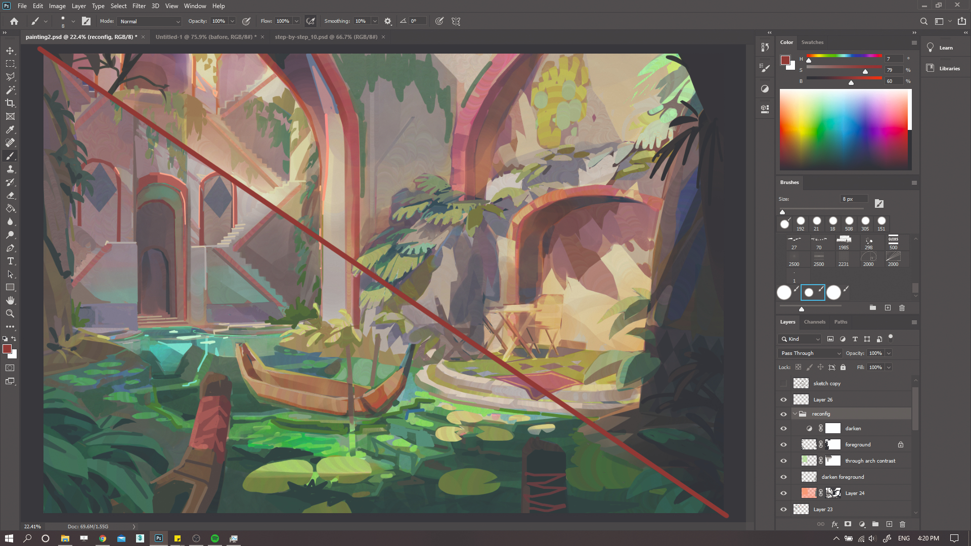 Painting over a 3D environment