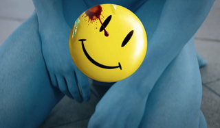 hbo watchmen doctor manhattan blue dong smiley face