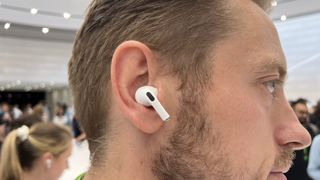 Image of the AirPods Pro 2 in action during launch