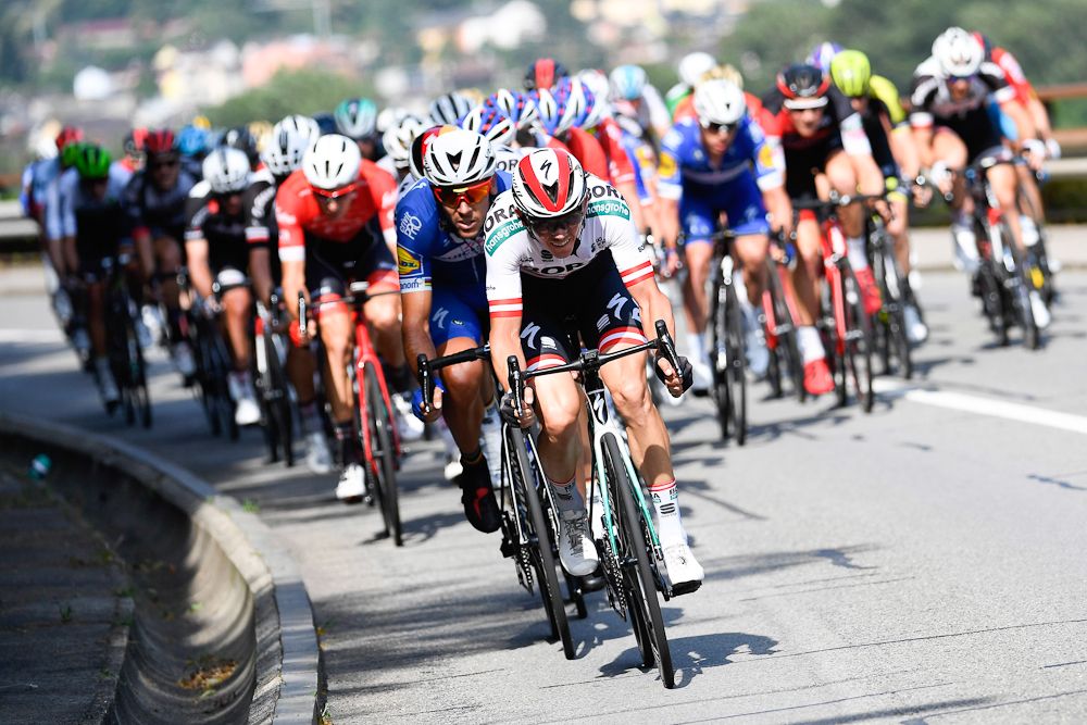 The peloton in action during stage 8 at Tour de Suisse