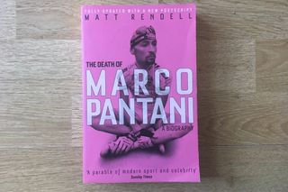 Best Cycling books image is the pink front cover which is a photograph of the rider featured in of The death of Marco Pantani