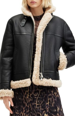 Lorel Leather & Genuine Shearling Flying Jacket