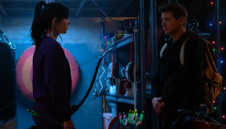 Entertainment Weekly first-look at Hawkeye featuring Jeremy Renner and Hailee Steinfeld as Clint Barton and Kate Bishop. 