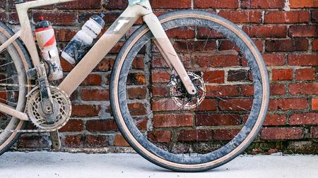 The Hunt 35 Carbon Gravel Wheelset mounted on a gravel race bike