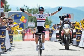 Pete Kennaugh (Team Sky) wins stage one in the British national champions jersey