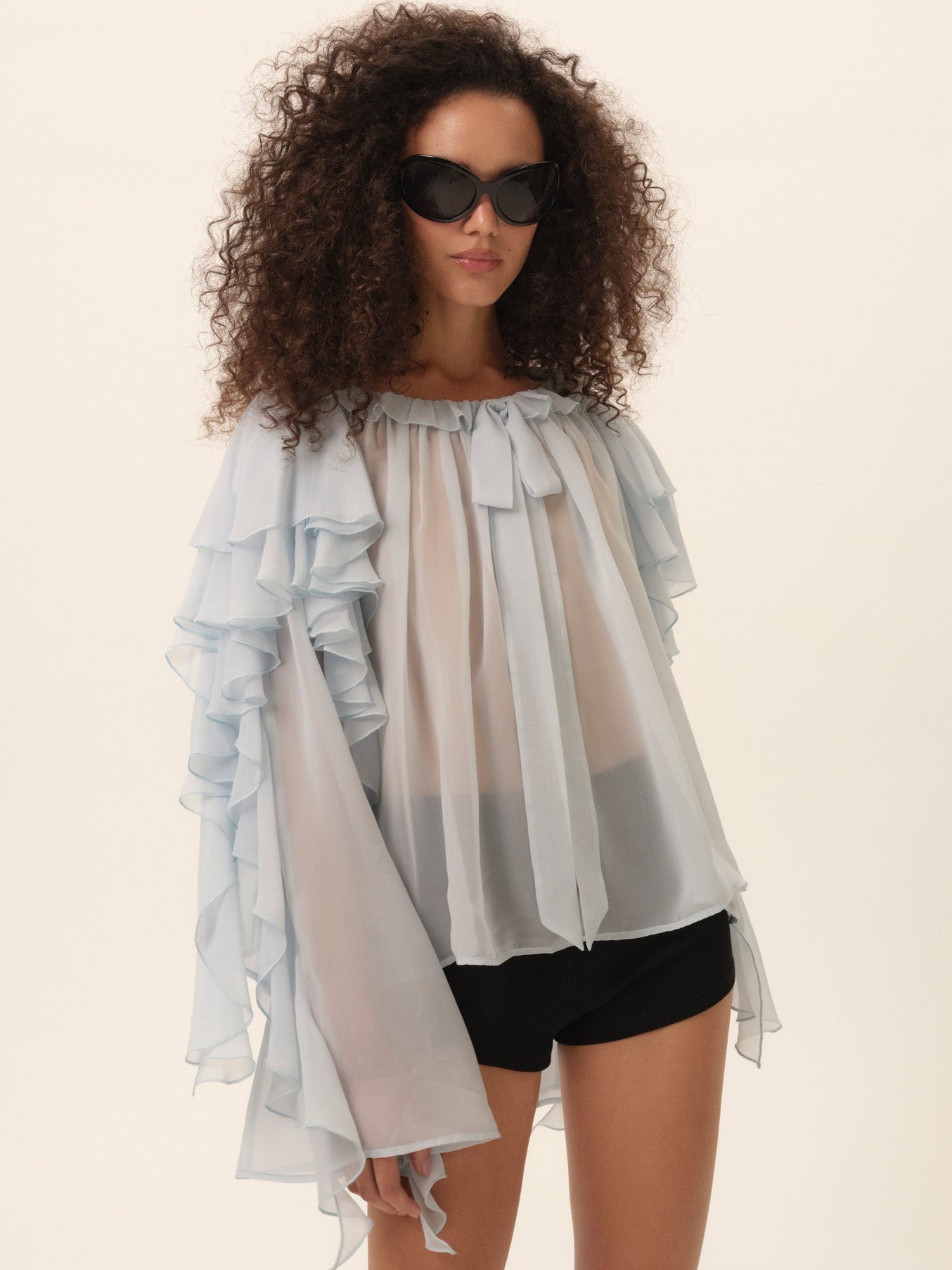 Lila Bow Blouse &amp;mdash; Blue