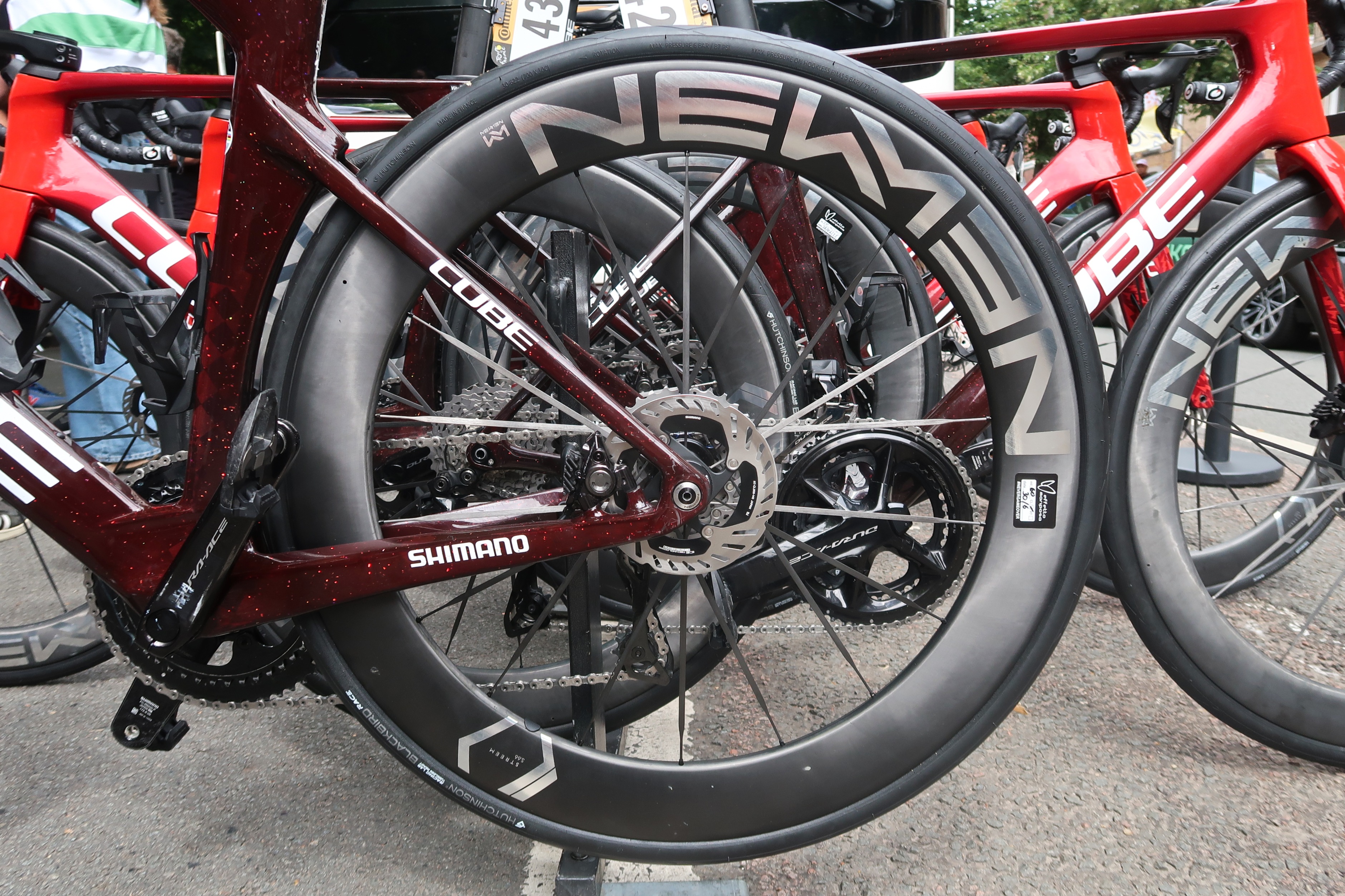 Biniam Girmay's rear wheel at the Tour de France