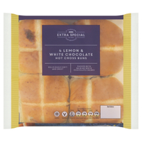 7. Extra Special Lemon &amp; White Chocolate Hot Cross Buns, 4 pack - View at Asda