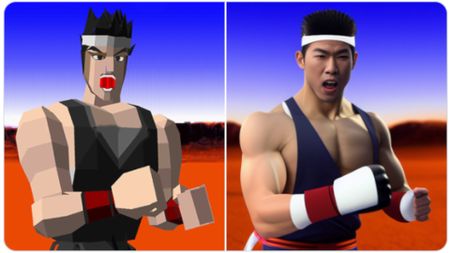 Virtua Fighter's Akira, AI-uspcaled