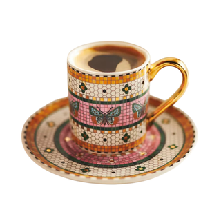 Bistro tiled espresso cup and saucer