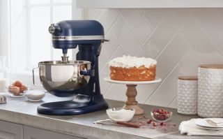 KitchenAid bowl-lift on worktop next to cake