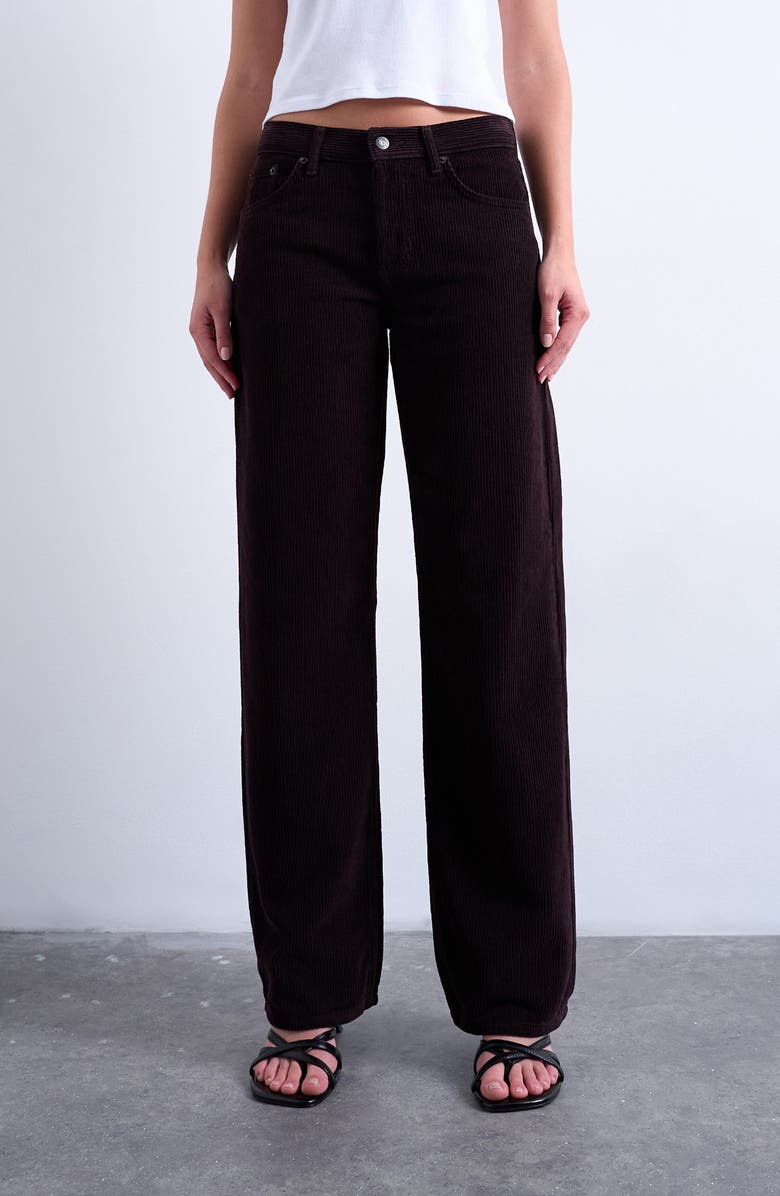 Low Rise Straight Leg Corduroy Pants