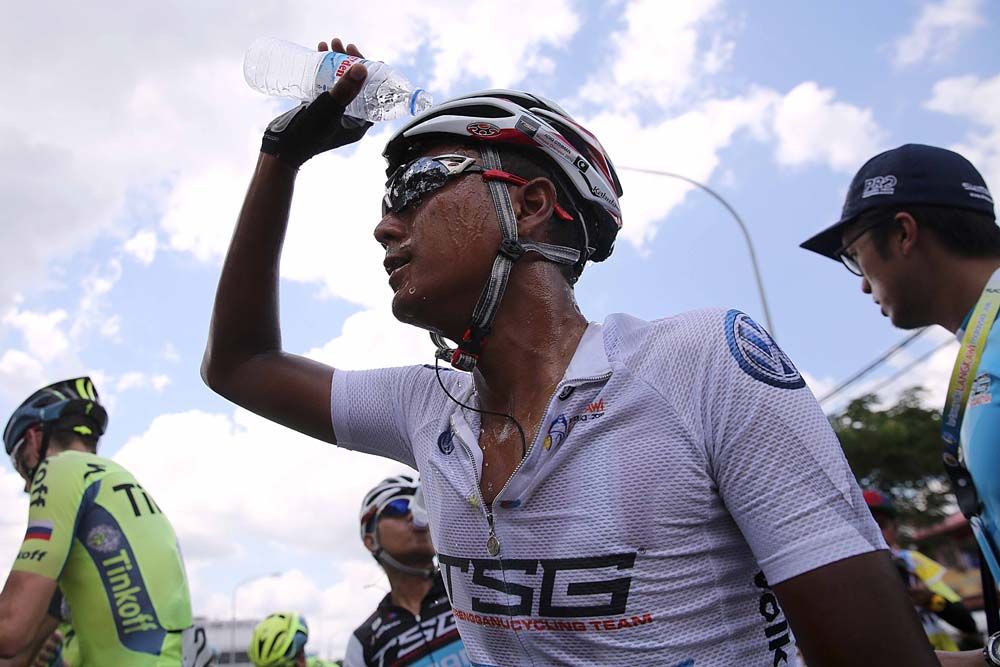 It was a hot and hard day even for local riders