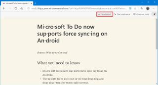 Microsoft Edge Chromium read aloud