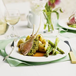 Mint Pesto-Crusted Rack of Lamb