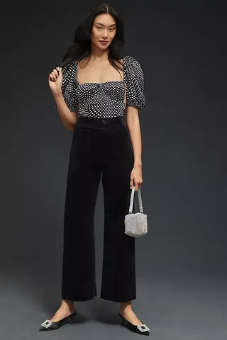 The Colette Cropped Wide-Leg Corduroy Trousers by Maeve