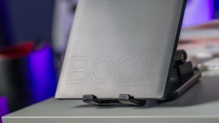 Boox logo on back of Onyx Boox Leaf 2