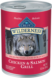 Blue Buffalo Wilderness Salmon &amp; Chicken Grill Grain-Free Canned Dog Food, 12.5-oz, case of 12 RRP: $33.48 | Now: $28.20 | Save: $5.28 (16%)