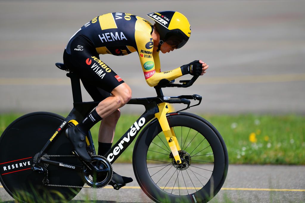 LAUSANNE SWITZERLAND APRIL 26 Sepp Kuss of United States and Team Jumbo Visma sprints during the 75th Tour De Romandie 2022 Prologue a 512km individual time trial from Lausanne to Lausanne ITT TDR2022 on April 26 2022 in Lausanne Switzerland Photo by Dario BelingheriGetty Images