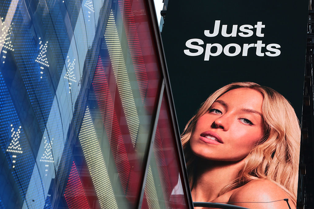 Image of Sydney Sweeney with the words 'just sports' 