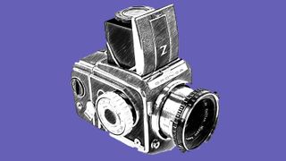 Line drawing of Zenza Bronica D medium format film camera