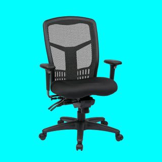 An image of the Office Star ProGrid office chair against a blue background