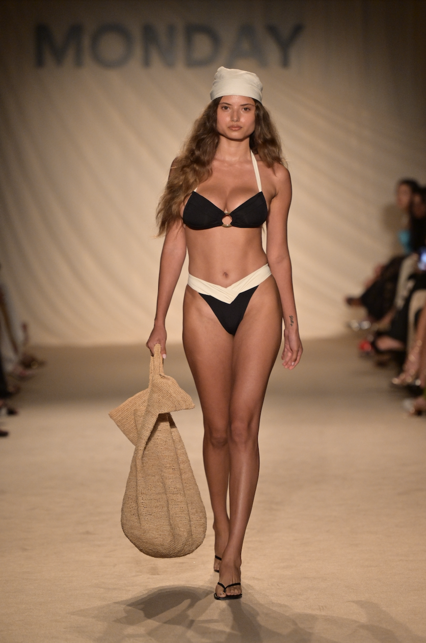 Monday Swimwear model on the runway during Paraiso Miami Swim Week.