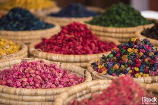 Moroccan Spice Market in the Medina, by stockstudioX