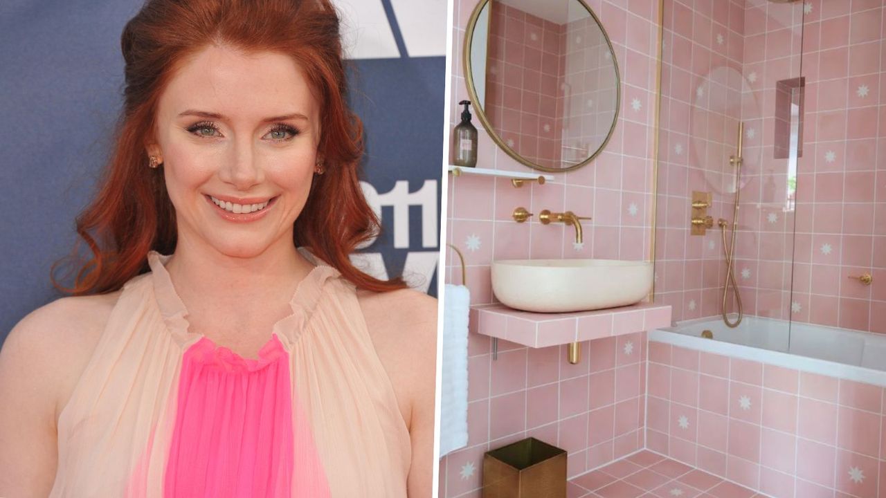 Bryce Dallas Howard and pink bathroom