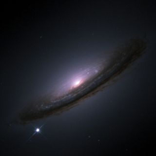 Supernova 1994D shines brightly within its parent galaxy NGC 4526