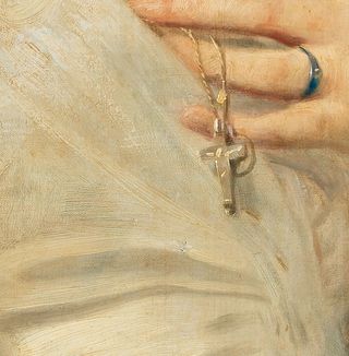A tiny repaired hole on the painting revealed it to be the lost Thomas Couture artwork. A conservationist of that painting had made a note of the hole.