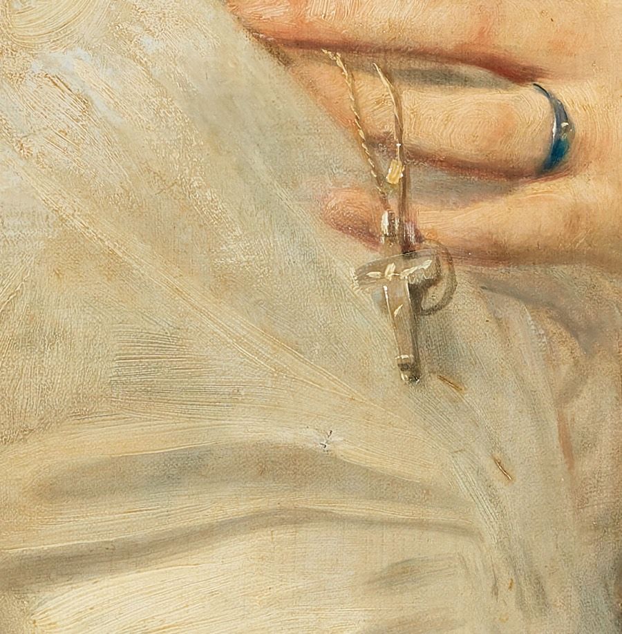 A tiny repaired hole on the painting revealed it to be the lost Thomas Couture artwork. A conservationist of that painting had made a note of the hole.