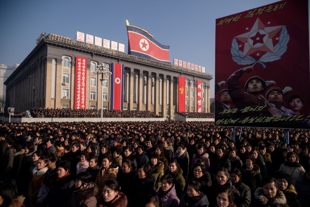 Rally in Pyonyang.