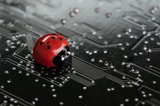 Fake ladybug on a circuit board
