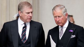 Prince Andrew, Duke of York and Prince Charles, Prince of Wales attend a Service of Thanksgiving