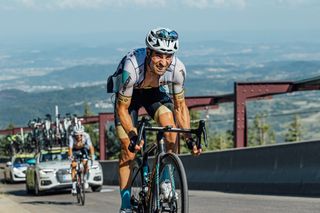 Riders ascending the final kilometres of the Puy de Dôme on stage 9 of the 2023 Tour de France