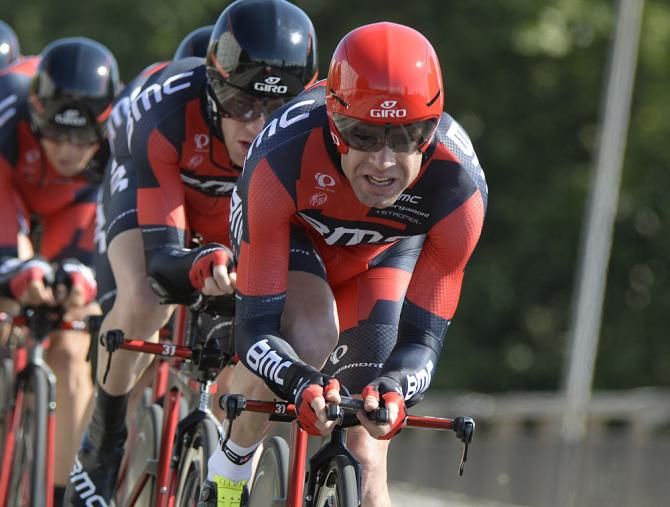 Cadel Evans (BMC) drives the pace