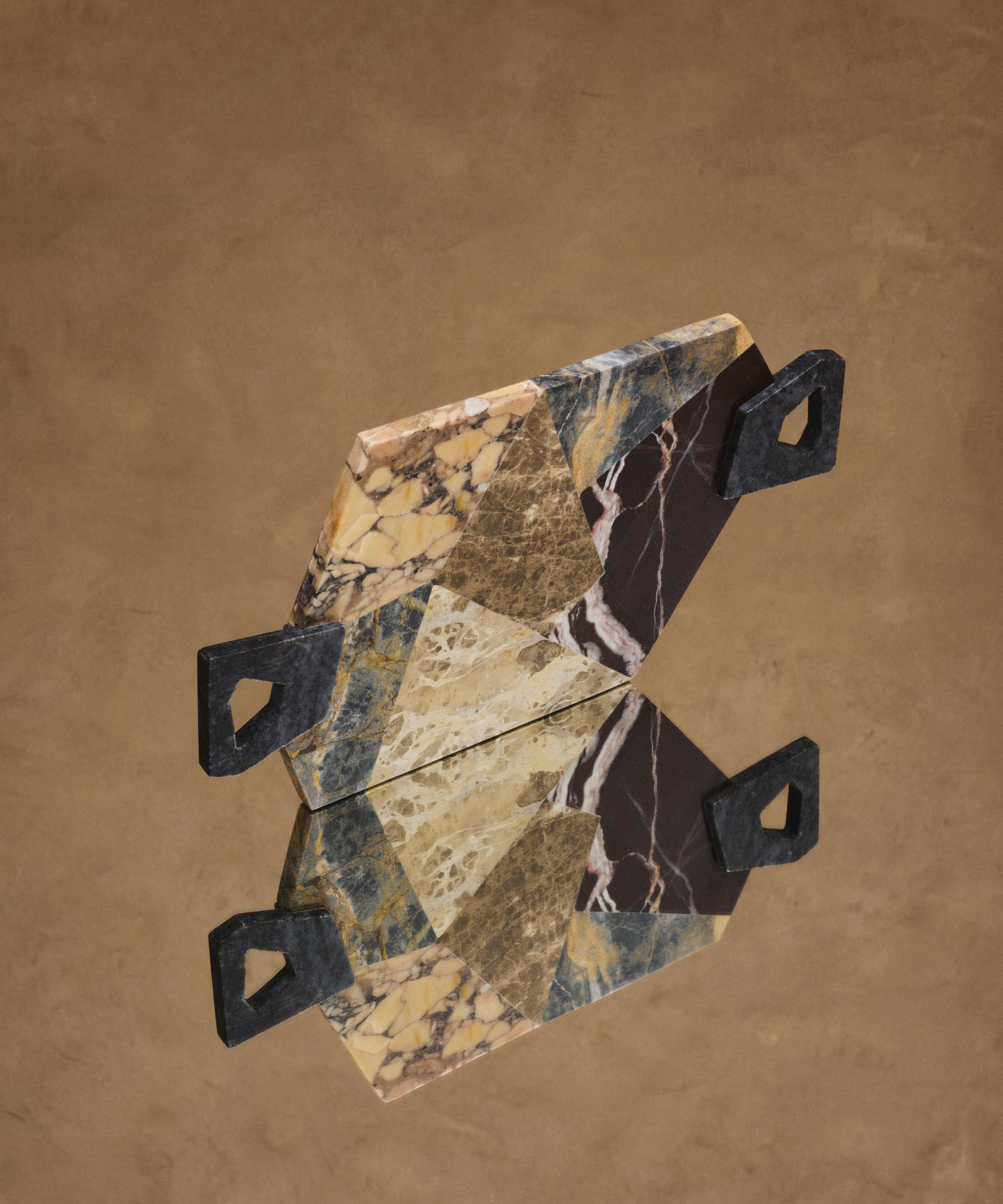 marble tray with two handles