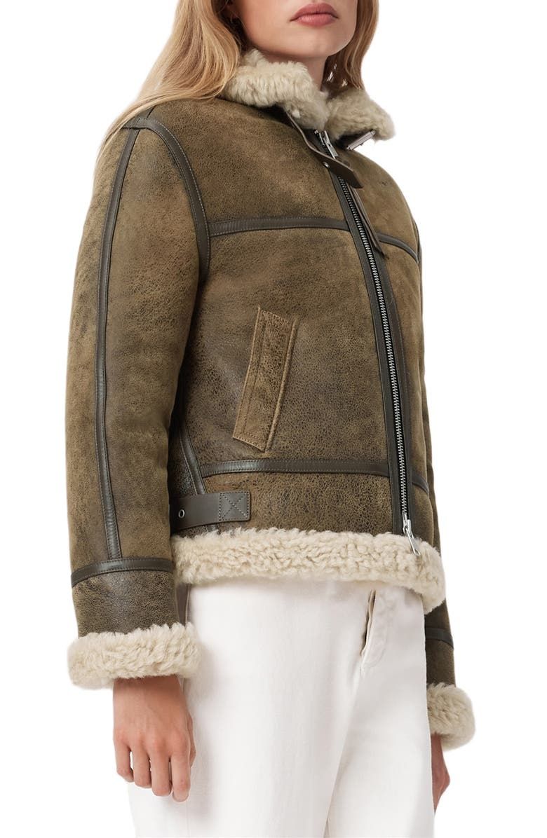 Lorel Leather &amp; Genuine Shearling Flying Jacket