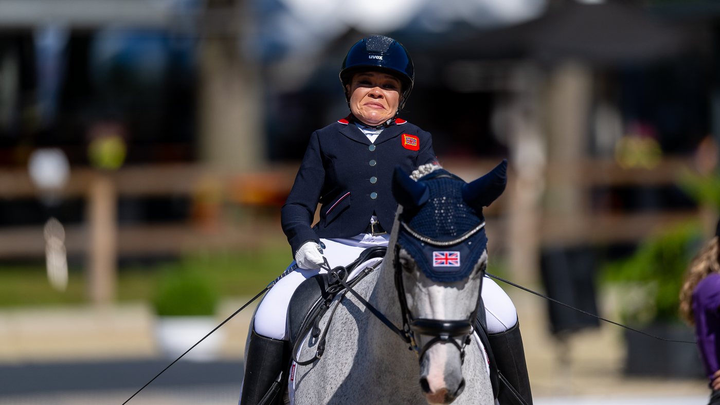 Gabby Blake and Strong Beau in the team test at the European Para Dressage Championships 2023