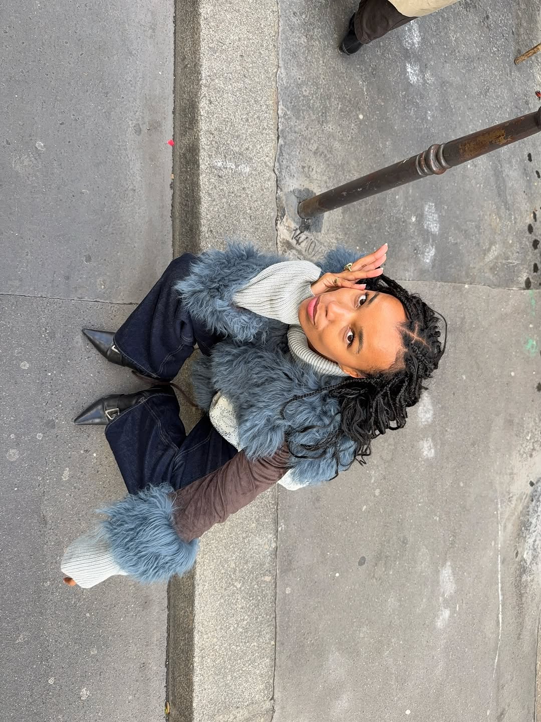 woman wearing icy blue color trend spring 2026