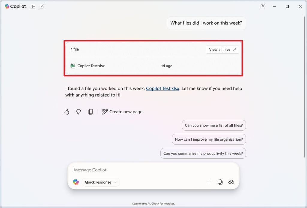 Copilot file search example