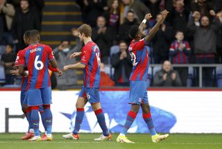 Crystal Palace’s Odsonne Edouard celebrates scoring their side’s first goal of the game during the Premier League match at Selhurst Park, London. Picture date: Tuesday December 28, 2021