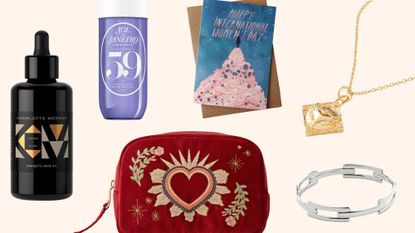 a collage of international women's day gifts