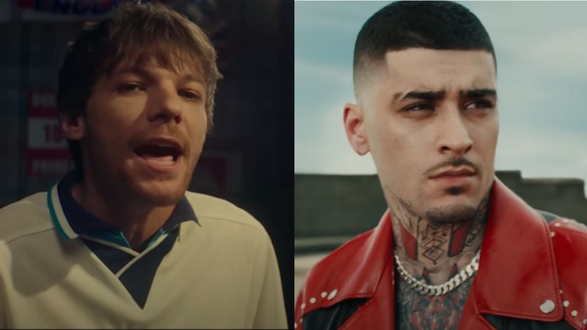 Louis Tomlinson in Silver Tongues Music Video next to Zayn Malik in Love Like This Music Video.